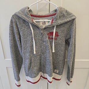 Roots Cabin Salt and Pepper Hoodie, size xxs